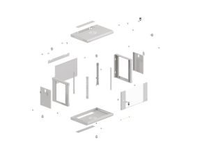 Комуникационен шкаф Lanberg rack cabinet 19" wall-mount 9U/540x350 (flat pack) with glass door grey