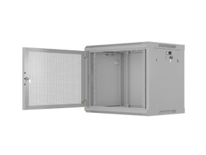 Комуникационен шкаф Lanberg rack cabinet 19" wall-mount 9U/600x450 with perforated door grey (flat pack)