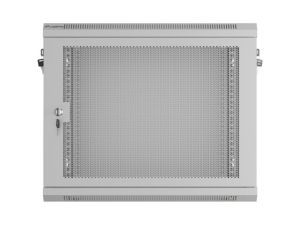 Комуникационен шкаф Lanberg rack cabinet 19" wall-mount 9U/600x450 with perforated door grey (flat pack)