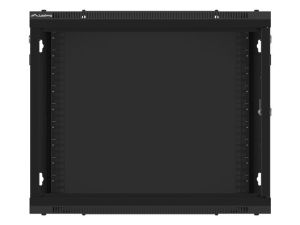 Комуникационен шкаф Lanberg rack cabinet 19" wall-mount 9U/600x600 for self-assembly with metal door black (flat pack)
