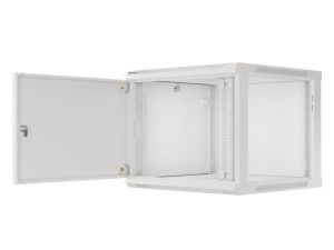 Комуникационен шкаф Lanberg rack cabinet 19" wall-mount 9U/600x600 for self-assembly with metal door grey (flat pack)