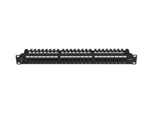 Пач панел Lanberg patch panel 24 port 1U 19" CAT.6 utp with cable organizer black