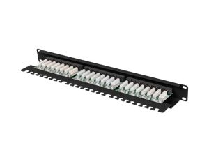 Пач панел Lanberg patch panel 24 port 1U 19" CAT.6 utp with cable organizer black