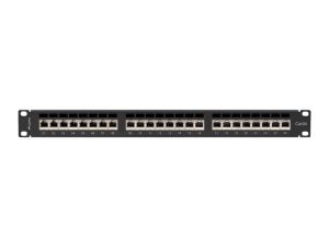 Пач панел Lanberg patch panel 24 port 1U 19" CAT.6a ftp with cable organizer shielded black