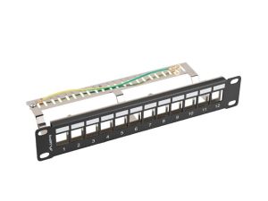 Пач панел Lanberg patch panel blank 12 port 1U 10" ftp for keystone modules black v2