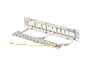 Пач панел Lanberg patch panel blank 12 port 1U 10" ftp for keystone modules grey v2