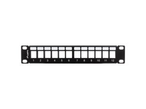 Пач панел Lanberg patch panel blank 12 port 1U with organizer for keystone modules black