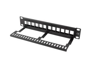 Пач панел Lanberg patch panel blank 12 port 1U with organizer for keystone modules black