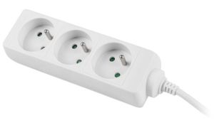 Разклонител Lanberg power strip 3m, 3 sockets, french quality-grade copper cable, white