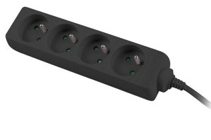 Разклонител Lanberg power strip 1.5m, 4 sockets, french quality-grade copper cable, black