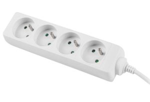 Разклонител Lanberg power strip 1.5m, 4 sockets, french quality-grade copper cable, white