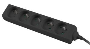 Разклонител Lanberg power strip 1.5m, 5 sockets, french quality-grade copper cable, black