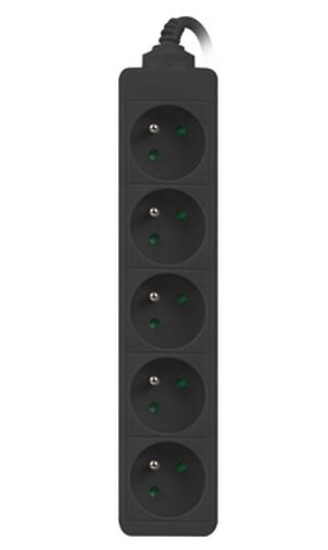 Разклонител Lanberg power strip 1.5m, 5 sockets, french quality-grade copper cable, black
