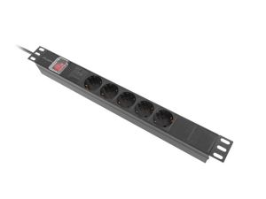 Разклонител Lanberg power distribution unit (pdu) 19" 1U 16a 2m 5x schuko outlets black