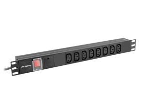 Разклонител Lanberg power distribution unit (pdu) 19" 1U 16a 2m 8x iec c13 sockets black c20