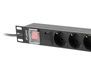 Разклонител Lanberg power distribution unit (pdu) 19" 1U 16a 2m 8x schuko outlets black