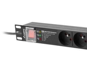 Филтър Lanberg power distribution unit (PDU) PRO 19" 1U 16A 2M 7X FRENCH OUTLETS SPD-3MP Black