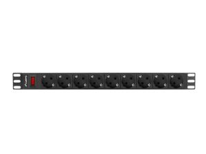 Филтър Lanberg power distribution unit (PDU) 19" 1U 16A 9xSchuko outlets,black