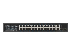 Комутатор Lanberg Switch 24 x 100MB POE+/2 x Combo Rack 19" Gigabit Ethernet, 250W