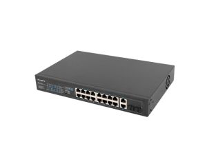 Комутатор Lanberg switch 16x 100mb poe+/2x 1GB/1x sfp rack 19" unmanaged gigabit ethernet 250w
