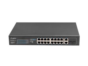 Комутатор Lanberg switch 16x 100mb poe+/2x 1GB/1x sfp unmanaged rack 10" & 19" gigabit ethernet 150w