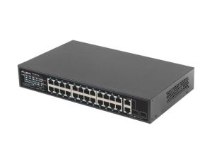 Комутатор Lanberg switch 24x 100mb poe+/2x combo rack 19" gigabit ethernet 360w v2
