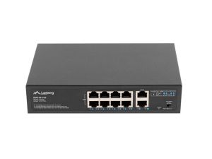 Комутатор Lanberg switch 8x 100mb poe+/2x 1GB unmanaged rack 10"/19" gigabit ethernet 120w