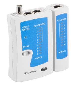 Инструмент Lanberg cable tester for RJ-45, RJ-12, RJ-11, coaxial