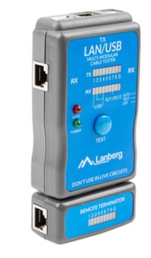 Инструмент Lanberg cable tester for wiring terminated with RJ-45, RJ-11, USB