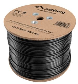 Кабел Lanberg outdoor LAN cable gel-filled FTP CAT.5E 305m solid CU, grey