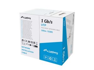 Кабел Lanberg LAN cable 1GB/s 100m solid cca grey