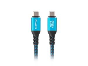 Кабел Lanberg USB-C M/M 4.0 cable 1.5m 240w 8k 60hz black-blue