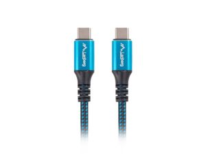 Кабел Lanberg USB-C(M) -> USB-C (M) 4.0 cable 0.5m 100W 8K 30Hz Black-Blue