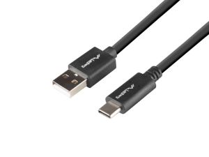 Кабел Lanberg USB-C(M) -> USB-A(M) 2.0 cable 1m QC, black BOX