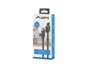 Кабел Lanberg USB-C(M) -> USB-A(M) 2.0 cable 1m QC, black BOX