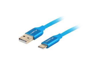 Кабел Lanberg USB-C(M) ->  USB-A (M) 2.0 cable 1.8m, blue QC 3.0 premium