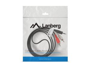 Кабел Lanberg mini jack 3.5mm (M) 3 pin -> 2X RCA (chinch) (M) cable 1.5m
