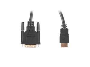 Кабел Lanberg HDMI (M) -> DVI-D (M) (24+1) cable 3m, dual link, with gold-plated 4K connectors, black