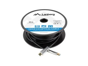 Кабел Lanberg HDMI M/M v2.0 cable 10m optical black aoc