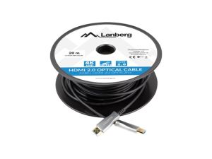 Кабел Lanberg HDMI M/M v2.0 cable 20m optical black aoc