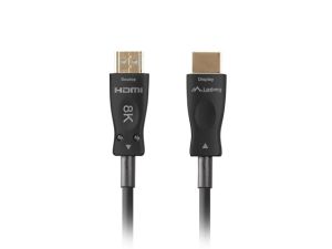 Кабел Lanberg HDMI M/M v2.1 cable 10m optical black aoc