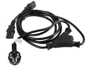 Кабел Lanberg CEE 7/7 -> 2X IEC 320 C13 power cord 2m VDE, black