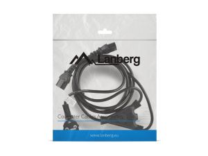 Кабел Lanberg CEE 7/7 -> 2X IEC 320 C13 power cord 2m VDE, black