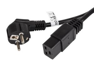 Кабел Lanberg CEE 7/7 -> IEC 320 C19 power cord 16A 1.8m VDE, black