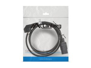 Кабел Lanberg CEE 7/7 -> IEC 320 C19 power cord 16A 1.8m VDE, black