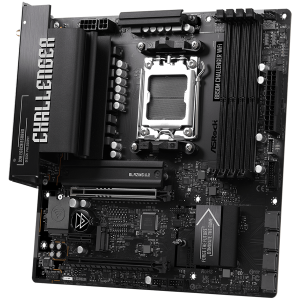 ASROCK MB B850M Challenger WiFi, AM5, 4x DDR5, 1x PCIe 5.0 x16, 1x PCIe 4.0x1, 1x PCIe 4.0x16, 1x Blazing M.2, 1x Hyper M.2, 4x SATA3, RAID 0, 1, 10, 7.1 CH HD Audio, 1x HDMI, 9x USB 3.2, 5x USB 2.0, 1x USB-C, 2.5G LAN, 2x Wi-Fi 7, BT, 1x HDMI, mATX
