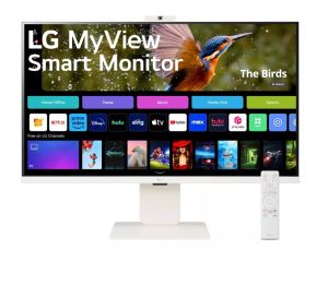 Монитор LG 32SR85U-W, 31.5" IPS Smart webOS, Full HD Web cam, AG, 5ms, 1000:1, 400cd/m, DCI-P3 95%, 4K UHD (3840x2160), ThinQ, HDR 10, HDMI, USB Type-C-PD 90W, Wi-Fi B/in, AirPlay 2, Bluetooth, Speakers 5W x 2, Height Adjustable, Tilt, White