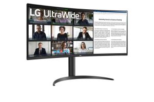 Монитор LG 34WR55QK-B 34" UltraWide AG , Curved 21:9 VA Panel, 5ms, 3000:1, 300 cd/m2, WQHD 3440x1440, HDR10, sRGB 99% , USB type-C 65W , 100Hz, HDMI, DisplayPort, PBP, Height Adjustable, Tilt, Reader Mode, Headphone Out, Black