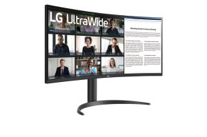 Монитор LG 34WR55QK-B 34" UltraWide AG , Curved 21:9 VA Panel, 5ms, 3000:1, 300 cd/m2, WQHD 3440x1440, HDR10, sRGB 99% , USB type-C 65W , 100Hz, HDMI, DisplayPort, PBP, Height Adjustable, Tilt, Reader Mode, Headphone Out, Black