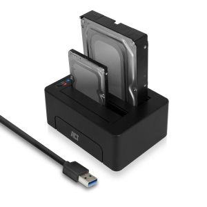 ACT Докинг стейшън AC1504, USB 3.1 Gen1 за 3.5"/2.5" HDD/SSD черен